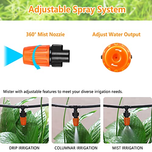 Drip-Irrigation-Fittings-Kit-for-14-Tubing-260-Pcs-Drip-Line-Connectors-for-Drip-Systems-10-Nozzles10-Nozzle-Tees25-Single-barbs25-4-way-Connectors25-End-Plugs25-Elbows55-Tees85-Couplings