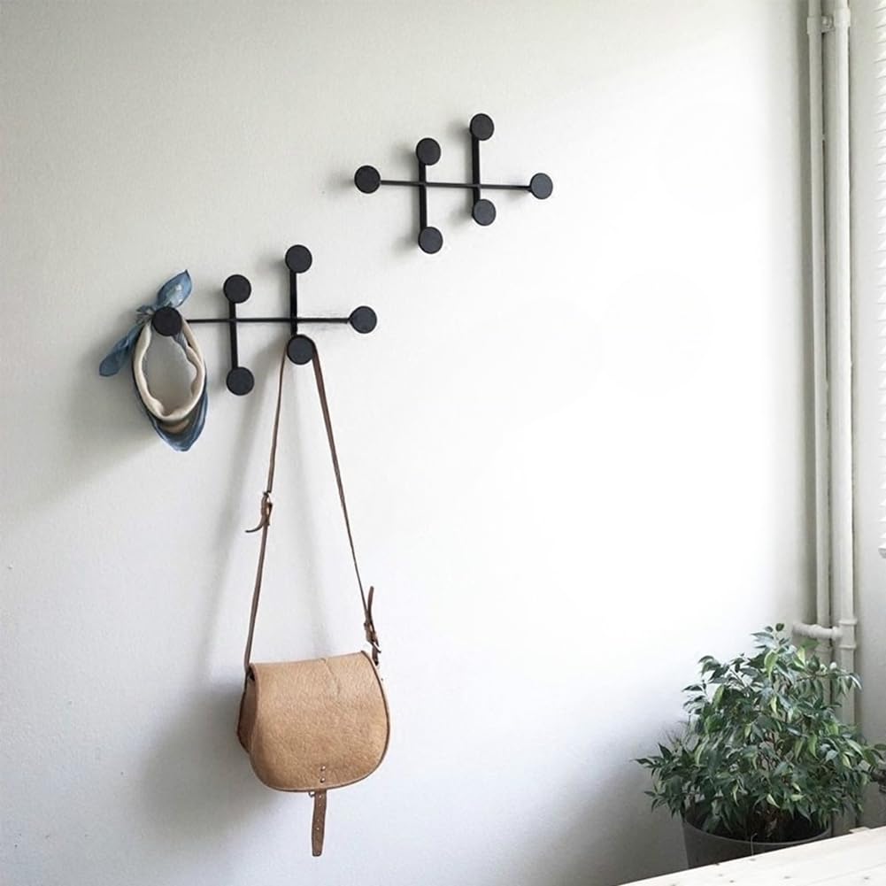 Appendiabiti da Parete Nordico, Organizer per Riporre I Vestiti, Appendiabiti in Metallo Multifunzionale, Decorazione da Parete per Ingresso B