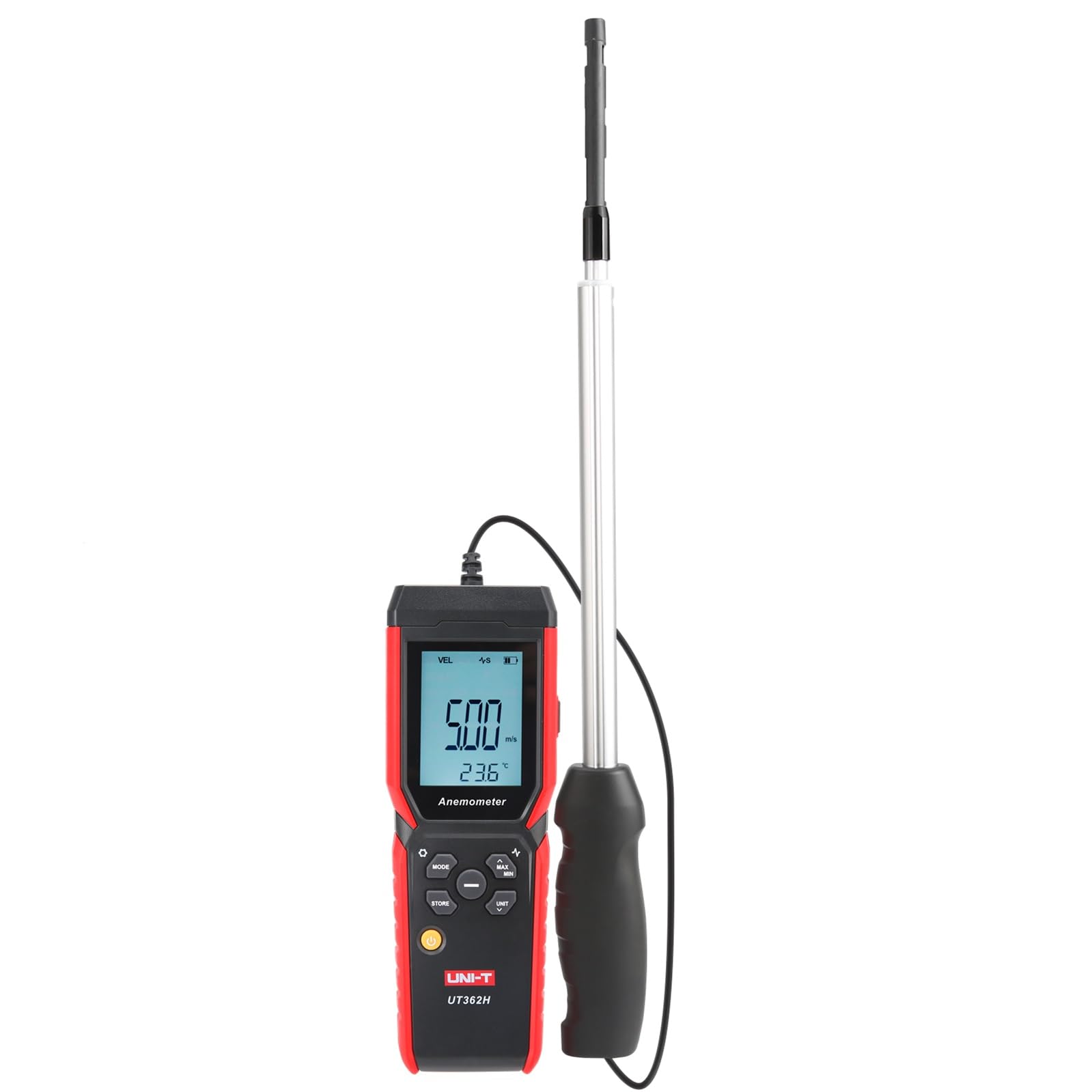 UNI-T UT362H - Anemómetro de cable caliente digital de alta sensibilidad, medición de anemometro, para conductos de ventilación, medición de flujo de aire