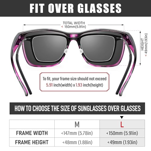 Image of Polarized Sunglasses Fit Over Glasses for Women Men | Oversized Square Sun Glasses UV400 Protection