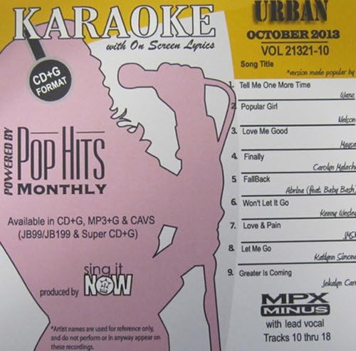 Amazon Com Pop Hits Monthly Urban October 13 Karaoke Cdg Musical Instruments