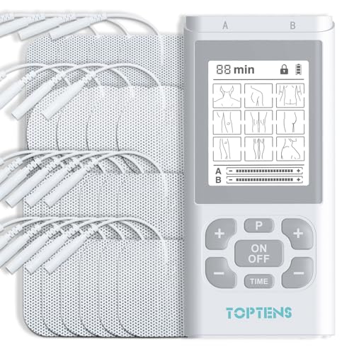 Reajoy Dual Channel TENS Unit Muscle Stimulator Machine，9 Modes with 20pcs Premium Electrode Pads for Pain Relief