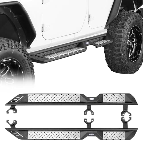 Estribos para Jeep Wrangler JK 2007-2018, paso abatible acero miniatura 1