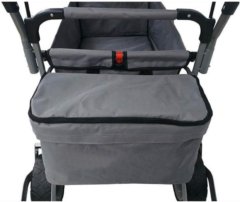 HARIPYER Handwagen, zusammenklappbarer Gartenwagen, robuster Wagen mit abnehmbarem Dach, multifunktionaler Outdoor-Camping-Picknickwagen mit gepolstertem Griff, leicht zu tragen/Hellgrau – Bild 5