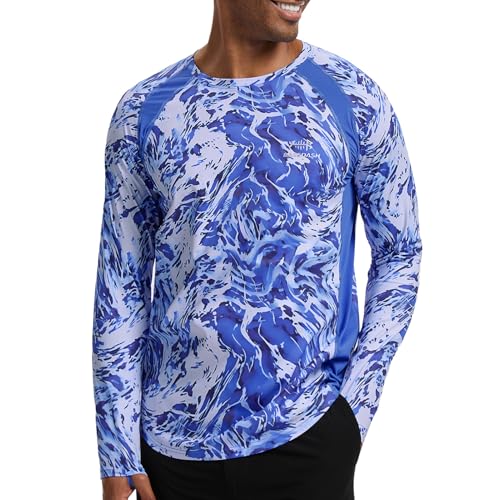 BASSDASH Men's UPF 50+ Wrinkle-Free Fishing Shirt Long Sleeve Casual Tee with Breathable Mesh for Hiking Running SR01M