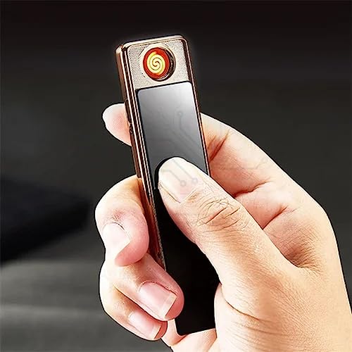 Encendedor USB recargable a prueba de viento dorado miniatura 4