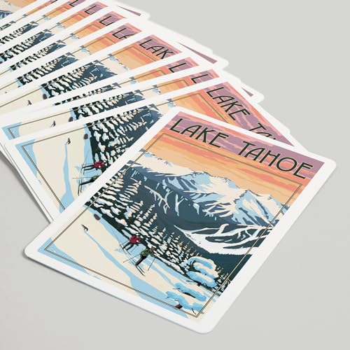 Baraja Lake Tahoe Winter Skiers, 52 cartas poker miniatura 5
