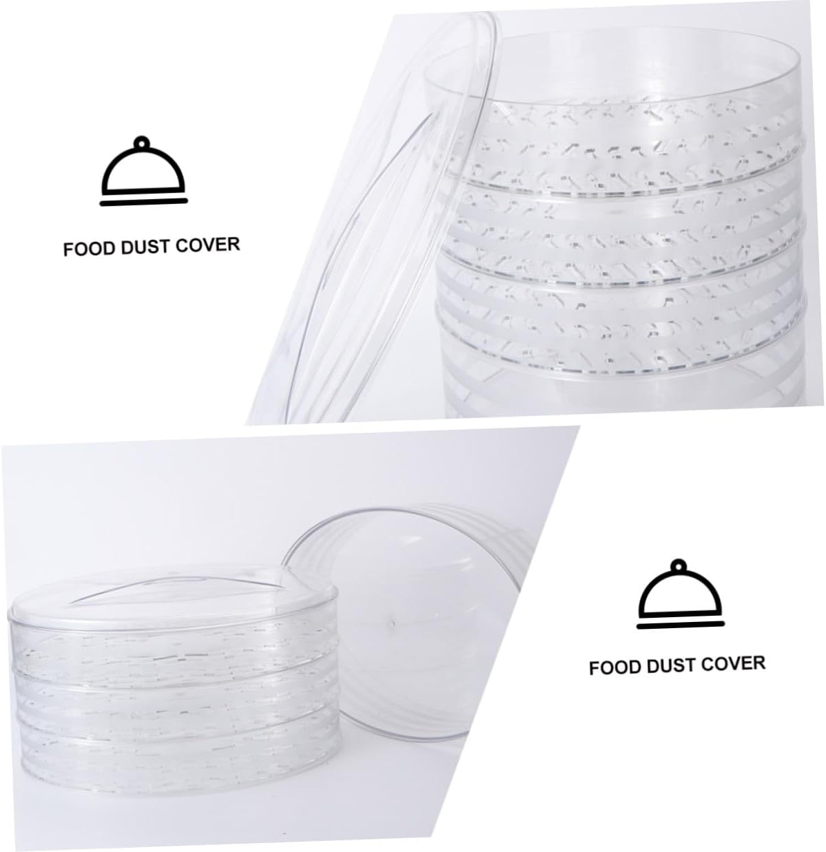 Homoyoyo Multi-layer Food Preservation Cover Set 5pcs Plastic Insulation Food Covers with Lids for Home Kitchen and Leftover Storage