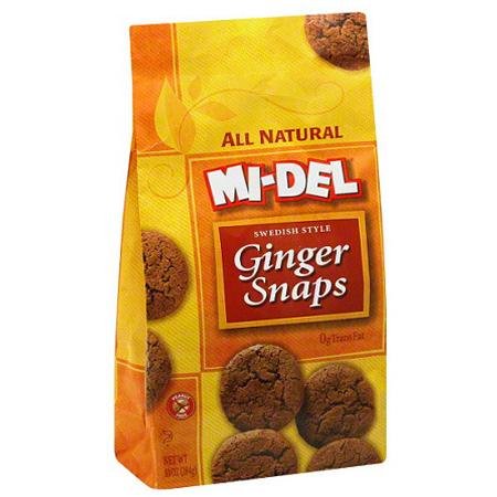 MI-DEL All Natural Ginger Snaps Cookies, 10 oz (Pack of 12)