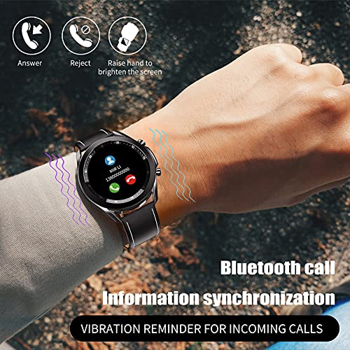 Heren Slim Horloge 1.3"Touchscreen Bluetooth Call Smartwatch Hartslag Bloeddruk Slaapbewaking Fitness Tracker Stappenteller Calorie Sport Smart Watch,Silver - Afbeelding 7