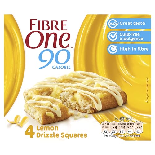Fibre One 90 Calorie Lemon Drizzle Squares 7 x 4 x 24g