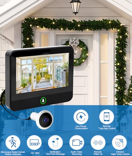 Irosiy DOOR VIEWER PEEPHOLE 1080P Digital Door Viewer, Wide Angle Peephole Camera thumb #6