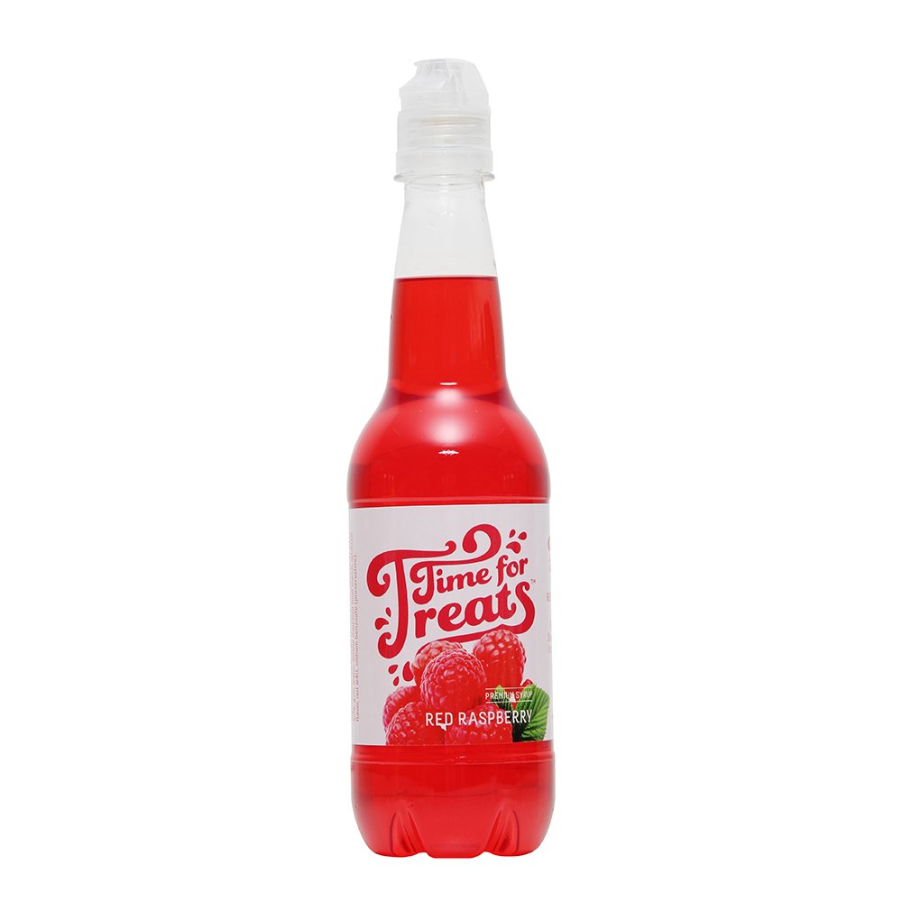 Flavored Syrup for Snow Cones, Homemade Sodas, Cocktails, Coffee, Baking and More - Time For Treats 16.9 Fluid Ounce Bottle (Red Raspberry)