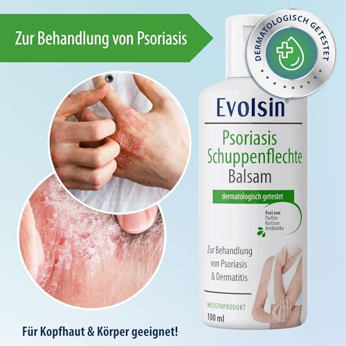 Psoriasis Creme ohne Kortison von Evolsin® - Dermatologisch getestete Schuppenflechte Salbe - reduziert...