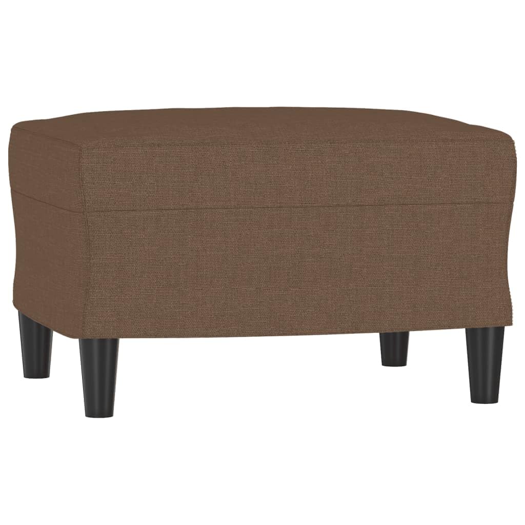 3-osobowa sofa z taboretem, brązowa, 180 cm, materiał tapicerowany, meble tapicerowane do salonu, salonu, pokoju gościnnego, z funkcją relaksu, miejscem do przechowywania, wysuwana, solidne