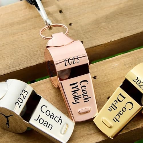 Silbatos personalizados de acero inoxidable con cordón miniatura 1