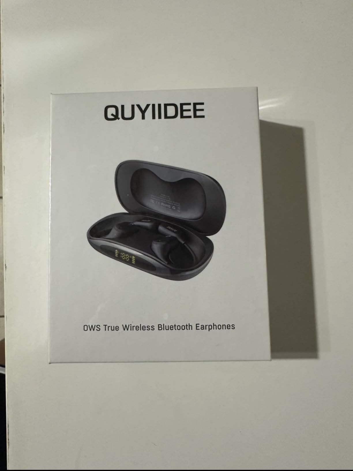 Open Ear Headphones, Bluetooth 5.4 Wireless Earbuds, 40H Playback, with LED Dgital Display, IP54 Waterproof Sports Headphones for Running, Cycling and Gym (Black)