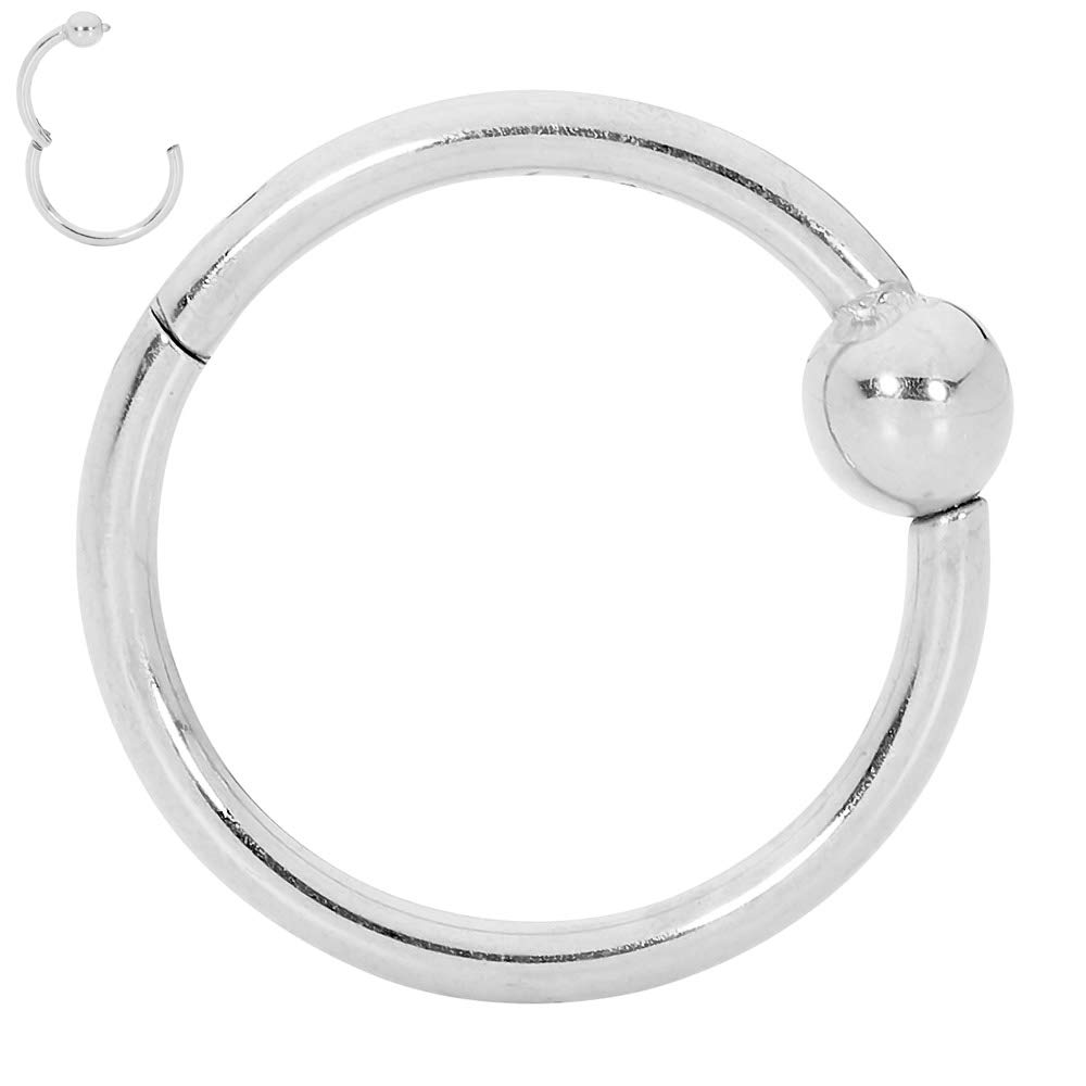 365 SleepersSurgical Steel 20G 18G 16G 14G 6mm-12mm BCR Ball Closure Septum Tragus Helix Conch Hinged Segment Nose Lip Ring Hoop Unisex Earrings Body Piercing Jewelry