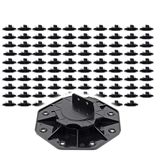 XPOtool Lot de 100x Plots de terrasse – Charge 2700 kg – Hauteur réglable 18-25 mm – en PP – Pieds de support pour Lames Dalles Lambourdes