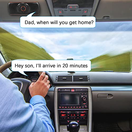 Bluetooth Speaker For Car, Leguwu Bluetooth In Car Speakerphone For Cell Phone, Wireless Car Kit For Handsfree Call & Music With Hifi Sound Quality, Magnetic-Clip Design #TOP5