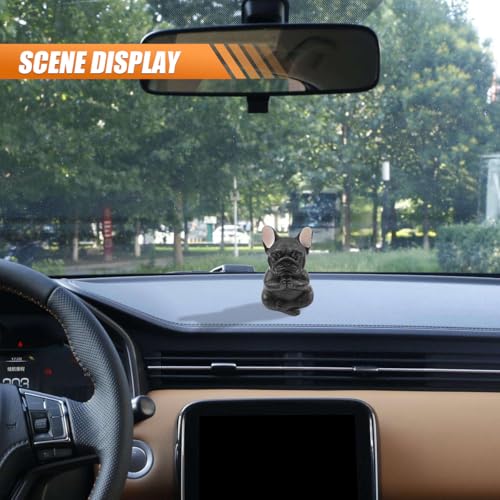 Figura Decorativa Perro Pug Meditando Resina para Auto miniatura 4