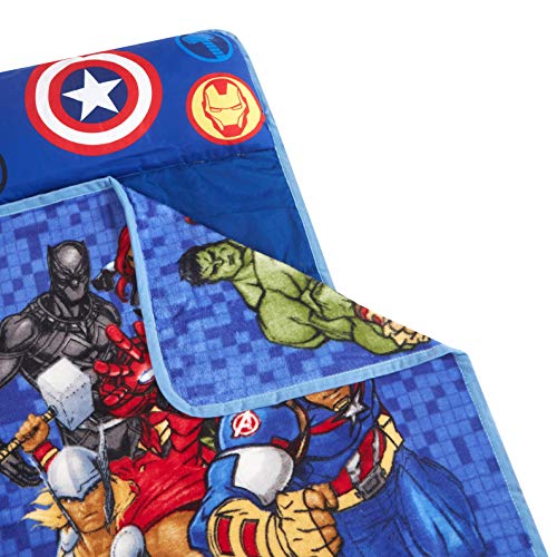 Idea Nuova Marvel Avengers Super Soft Toddler Quilted Nap Mat with Built in Pillow,26"" x46, Multicolor - Thumbnail 2