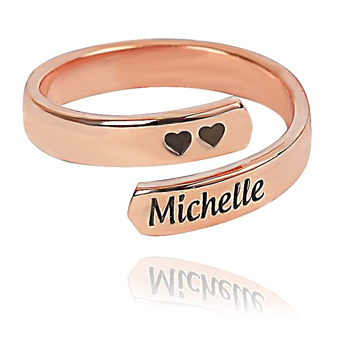 RoiDes Arts Engraved Minimalist Ring Personalized Rings For Her Custom Name Ring Everyday Gold Ring For Her Anniversary Birthday Gift (Rose Gold Plated), For Unisex-Adult - Adjustable (B0BL18TK2K) Amazon Price History, Amazon Price Tracker