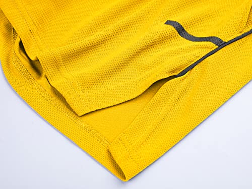 Flyfirefly Men's Gym Workout Shorts Running Lightweight Athletic Short Pants Bodybuilding Training Yellow #TOP6