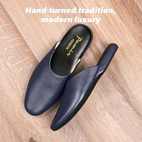 PAMIR Women's Hand-Turned Scuffs, Genuine Leather Indoor House Slippers with Memory Foam2