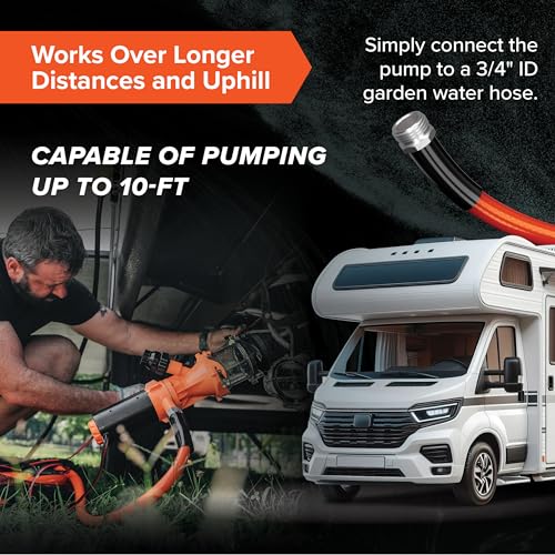 Image of Camco Rhino Camper /RV Sewage Macerator Pump Kit - Features Run Dry Protection and High Temp Protection - Compatible w /4 inch, 3.5 inch & 3 inch Sewer Outlets - Designed w /Self-Priming 12 Volt DC Motor (39040)