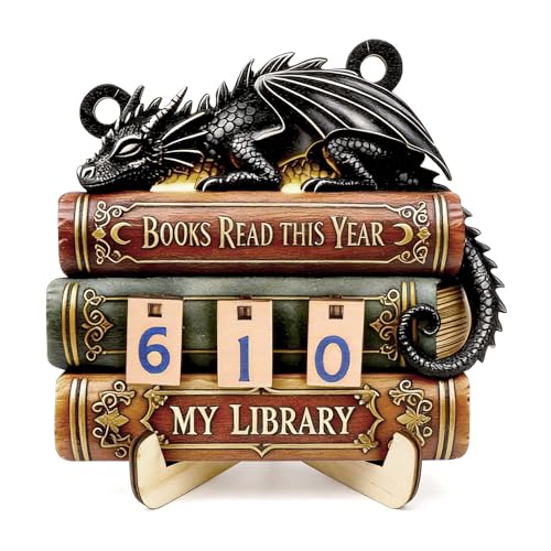 Imagen de SLIAXINT Books Read This Year Counter Book Counter Contador Libros Leidos Madera Dragon Tracker Lectura Anual Objetivo Lectura