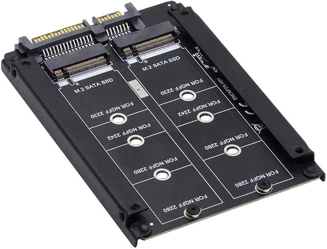 NFHK Dual NGFF B+M Key M.2 SSD Card JOBD Raid0 Span Bridge to 2.5inch SATA Combo HDD Disk Drive Enclosure