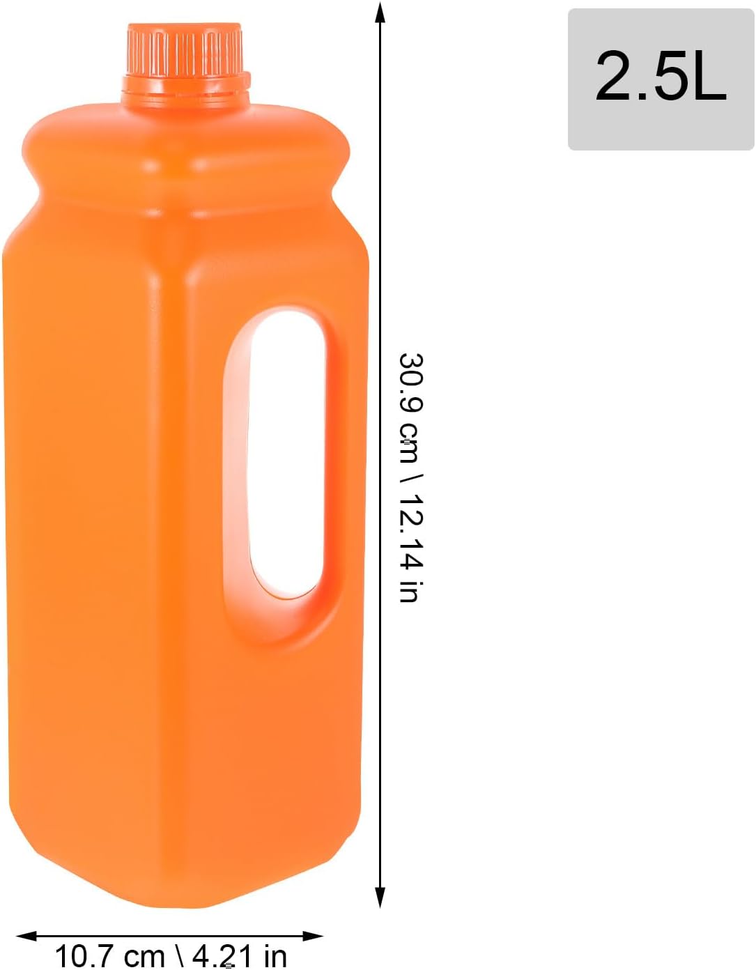 Homoyoyo 5l Orange Plastic Gallon Water Jug 2pcs with Sealing Caps and Ergonomic Handles for Beverage and Syrup Storage