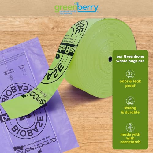 Image of Greenbone BioBase Pull and Go Poop Bags 300 Bag Roll Unscented For Home or Yard Box Dispenser