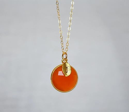 Miniatura 8 de Susabella Personalized Carnelian July Birthstone Necklace, 18K Gold Filled, Bridesmaid, Mom, and Friend Gift