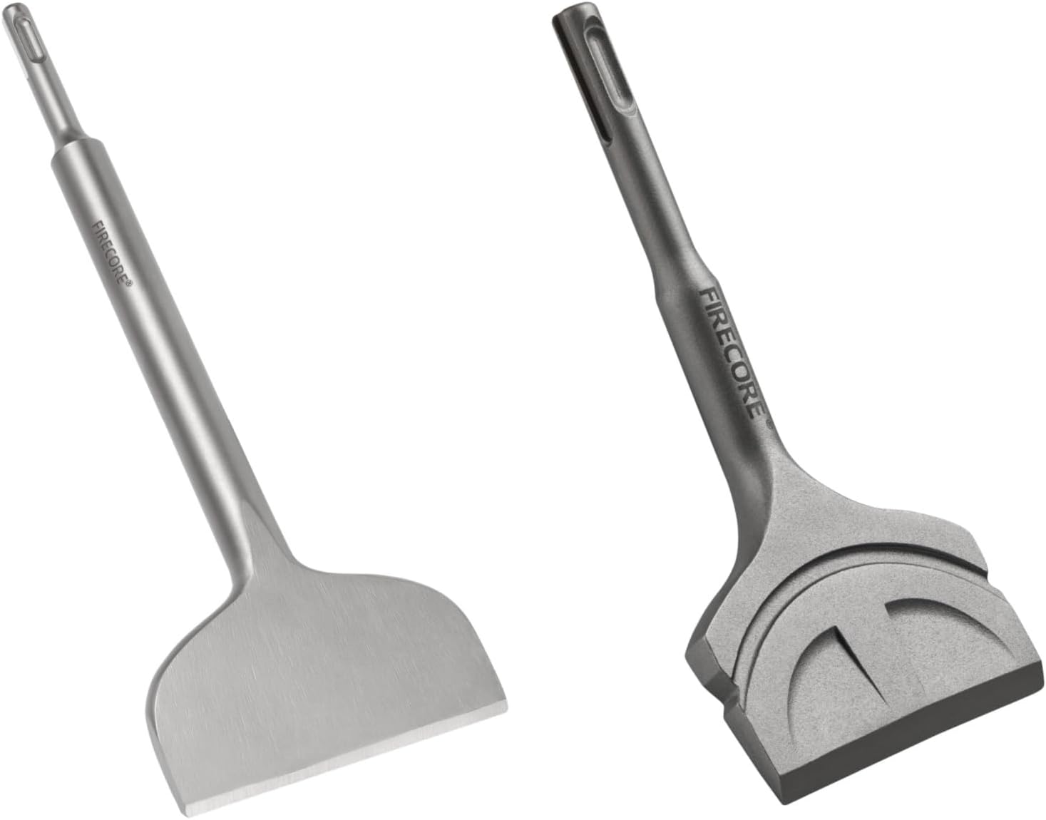 Firecore 4 Inch by 11 Inch Tile Removal Chisel Bits, SDS Plus Chisel 3 In. by 6.5 In. Tile Removal Chisel Bits for SDS Plus Rotary Hammer Drill Attachments, Steel Shovel Scaling Flat Chisel Tool