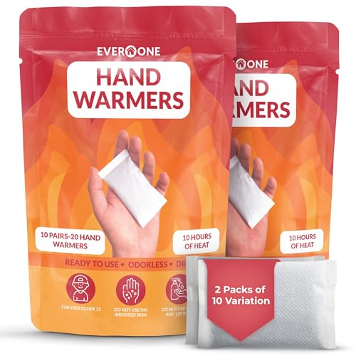 Hand Warmers - Long-Lasting, Safe, Natural, Odorless Air-Activated Warmers - 10 Hours of Heat - 2 Packs of 10 Count (20 Pairs)