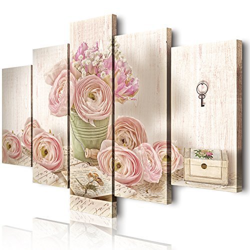 World Vogue Marco sobre Lienzo 5 Piezas Romantic Lyrics 100 x 150 x 3 cm