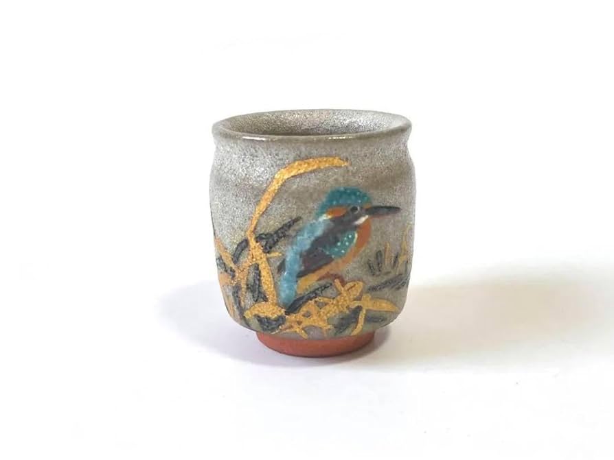 Amazon.co.jp: 陶芸家 作家物 鈴木爽司 色絵金銀彩 翡翠図 杯