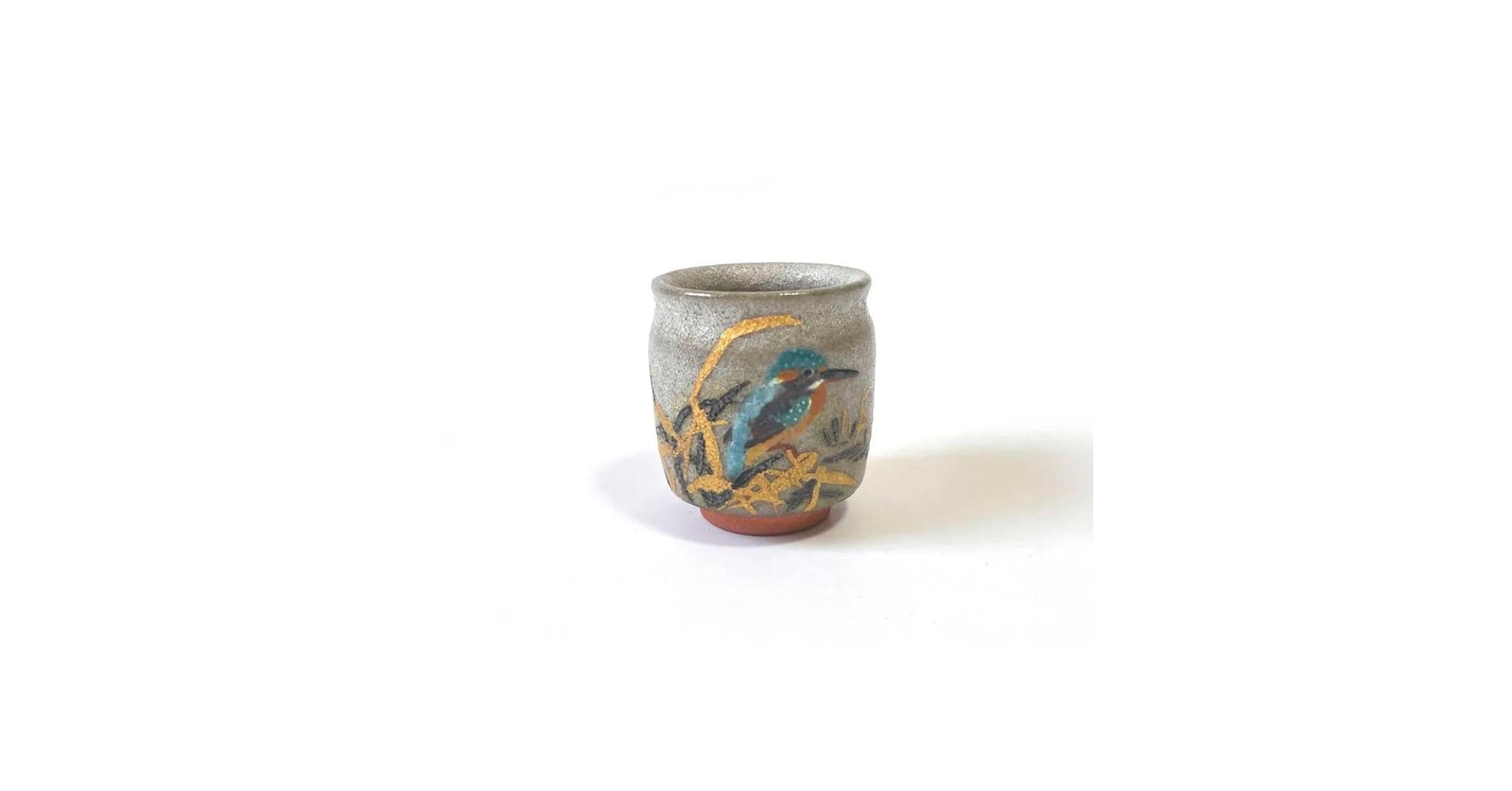 Amazon.co.jp: 陶芸家 作家物 鈴木爽司 色絵金銀彩 翡翠図 杯