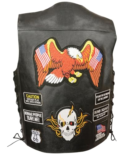 Milwaukee Leather "Event Leather Edition Men's Side Lace 23" Patch Vest Black2