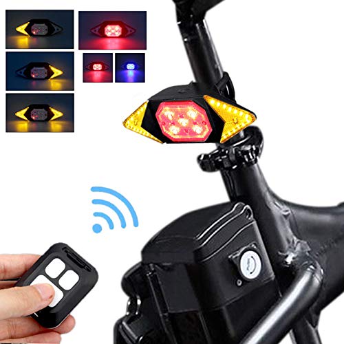 RajoNN Lumière de vélo Smart Bike Clignotant Vélo Feu arrière Intelligent USB Vélo Rechargeable Feu Arrière Télécommande LED Lampe d'Avertissement