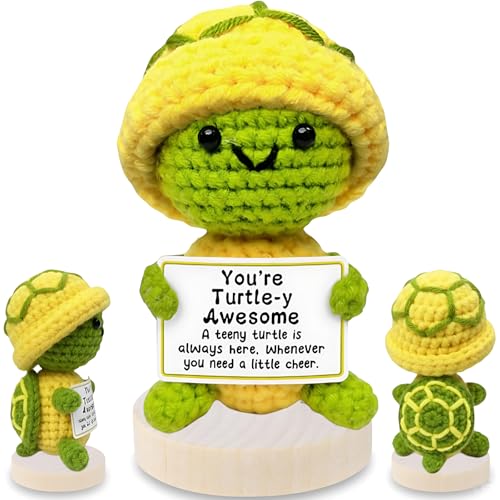 ZVBRSKM Schildkröte, Kuscheltier Mit Häkchen Und Sockel, Pocket Hug Sorgenfresser, Positive Schildkröte Kartoffel, Ideal Als Positive Geschenke Oder Für Persönliche Entspannung