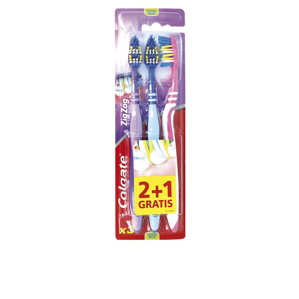 Colgate Zigzag Toothbrush, 3 Count (Pack of 1)