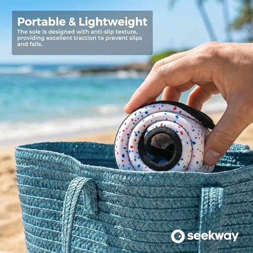 Image of SEEKWAY Water Shoes Women Men Adult Quick-Dry Aqua Socks Barefoot Non Slip for Beach Swim River Pool Lake surf Black SK002(U)