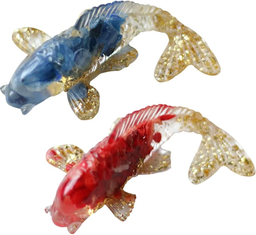 Amazon.co.jp: YUYAKESHI 魚 ペア 置物 風水物 オブジェ 鯉