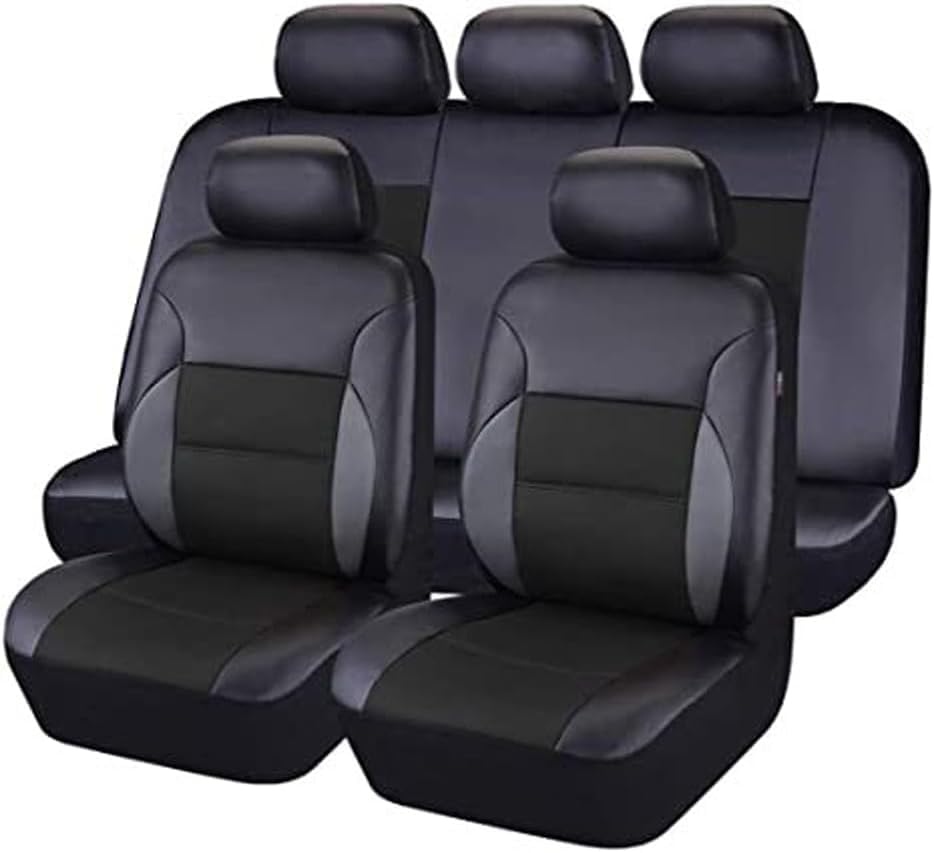 Ensembles de Housses Siège Voiture pour A-Barth Punto/Punto Evo/Punto Supersport 2011-2014,Respirant Anti-dérapant ImperméAble Cuir Couvre Siege,Protege Siege Voiture Housses,A/Black