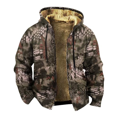 Chaqueta cómoda para otoño con forro polar cálido y estampado camuflaje 3D 1