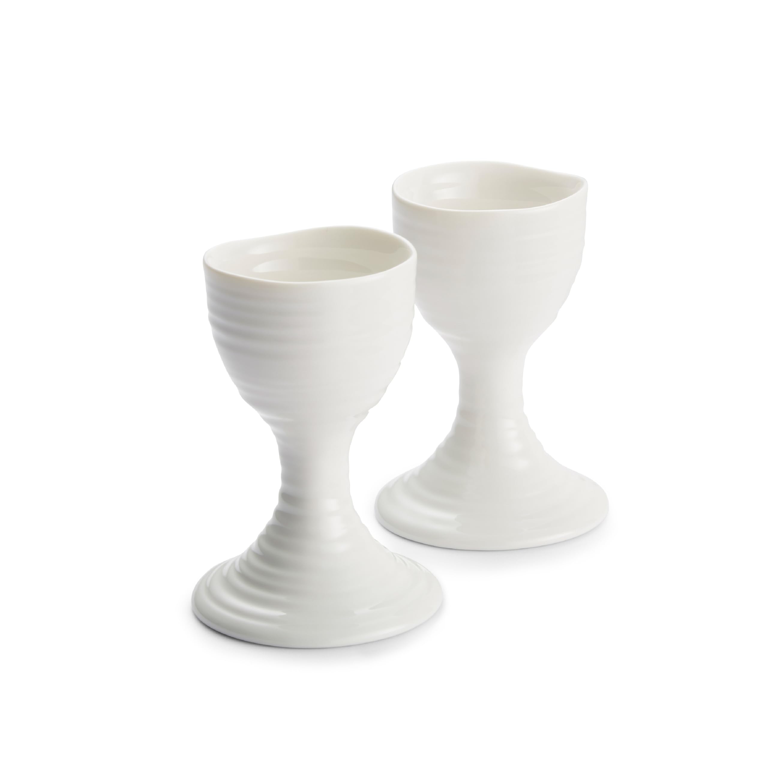 Portmeirion x Sophie Conran Set of 2 Egg Cups - White Porcelain, Microwave, Dishwasher & Oven Safe, Presented in a Giftable Box, Suitable for Breakfast or Gifting