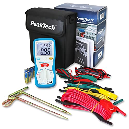 PeakTech P 2700 2700 - digitale aardingsmeter met verlicht dubbel LCD-display en 2 aardingsstaven, bodemweerstand… - Image 6